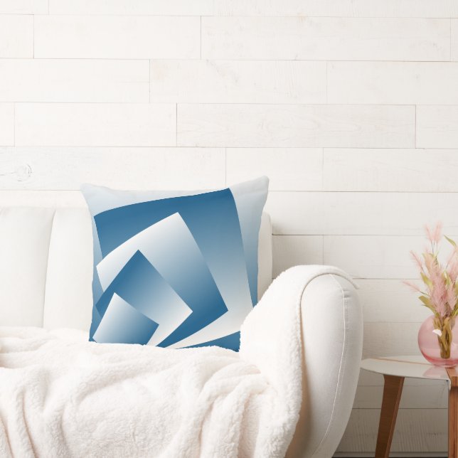Blue Teal geometry Cushion (Couch)