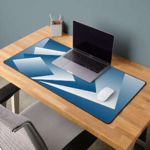 Blue Teal geometry Desk Mat