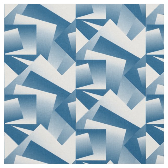 Blue Teal geometry Fabric (Swatch)