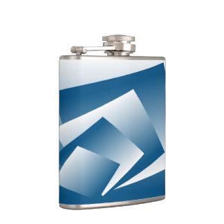Blue Teal geometry Hip Flask
