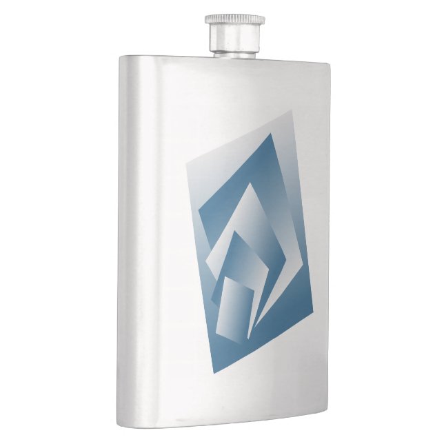 Blue Teal geometry Hip Flask (Right)