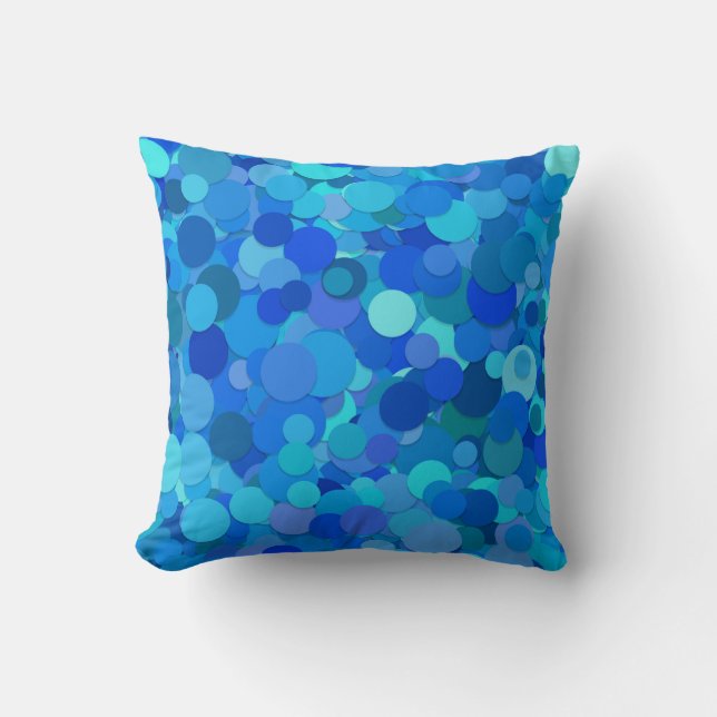 Blue Teal Glitter Sequin Cushion (Front)