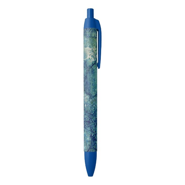 Blue Teal Green Marble Texture Ink Pen (Bottom (Vertical))