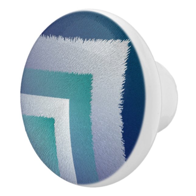 blue teal grey ex pastel ceramic knob (Right)