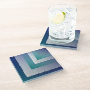 blue teal grey ex pastel glass coaster