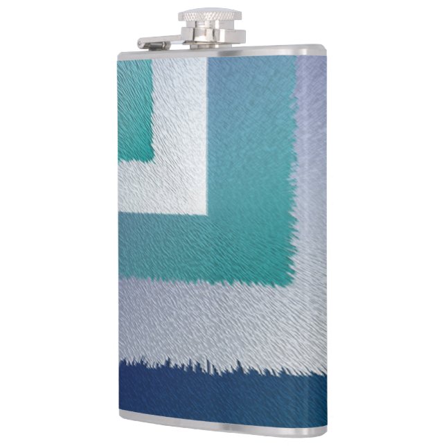 blue teal grey ex pastel hip flask (Left)