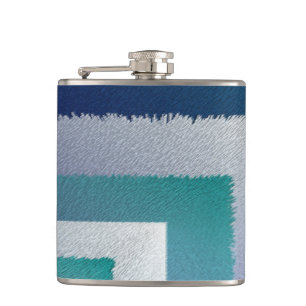blue teal grey ex pastel hip flask