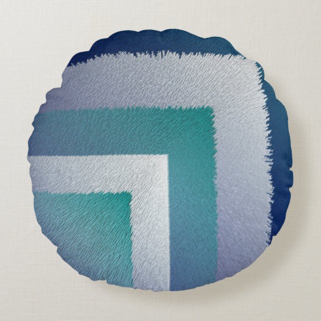 blue teal grey ex pastel round cushion (Front)