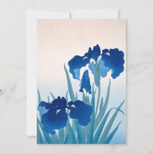 Blue & Teal Irises Thank You Holiday Card