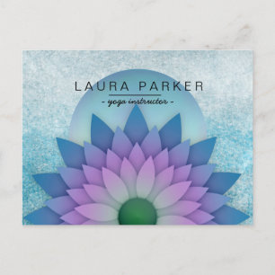 Blue Teal Lotus Flower Yoga Meditation Holistic Postcard