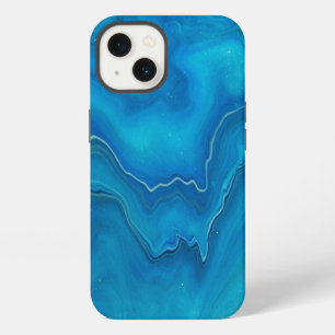 Blue & Teal Marble Agate Abstraction iPhone 13 Case