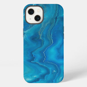 Blue & Teal Marble Agate Abstraction iPhone 13 Case