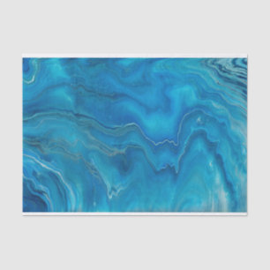 Blue & Teal Marble Agate Abstraction    Tissue Paper
