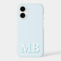 Blue & Teal | Minimal Modern Initial Monogram
