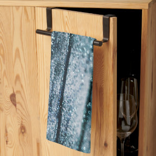 Blue Teal Oceanic Glitter Glam 1 Tea Towel