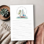 Blue Teal Sailboat Palm Seascape Advice For Couple<br><div class="desc">Dusky Teal Sailboat Palm Seascape Theme Collection.- it's an elegant script watercolor Illustration of watercolor floral sailboat with palm and greenery, perfect for your coastal beachy cruise wedding & parties. It’s very easy to customise, with your personal details. If you need any other matching product or customisation, kindly message via...</div>