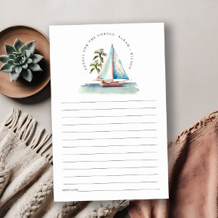 Blue Teal Sailboat Palm Seascape Advice For Couple