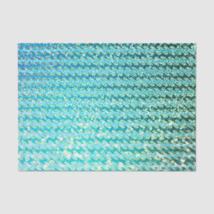 Blue Teal Sparkle Ocean Mermaid Waves Pattern Tissue Paper