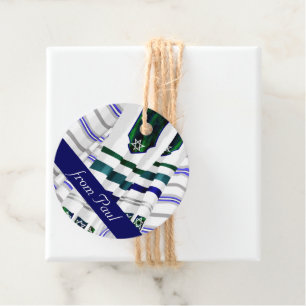 Blue, Teal Tallits Bar Mitzvah Gift Tags
