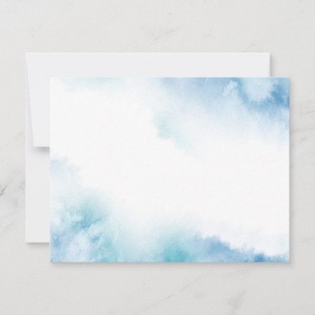 Blue Teal Watercolor Abstract Frame Card (Front)