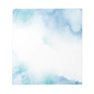 Blue Teal Watercolor Abstract Frame Notepad