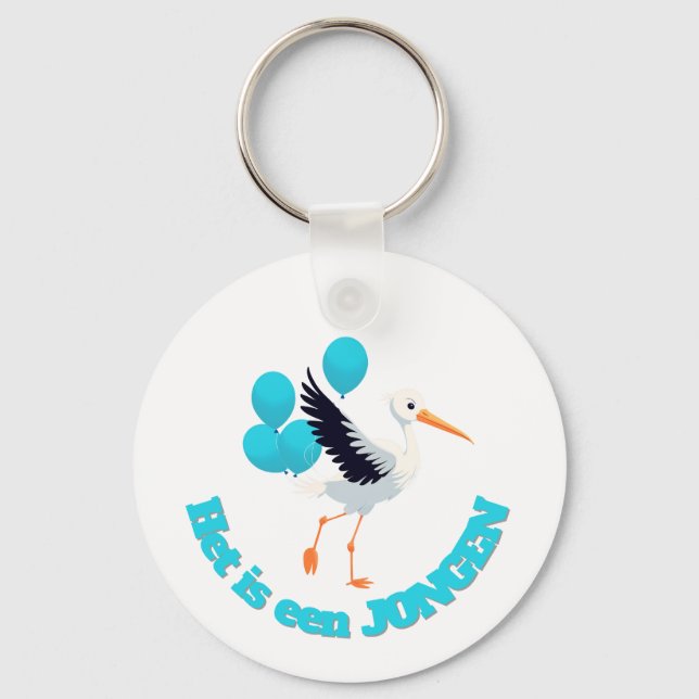 Blue Team - Gender Reveal Design Key Ring (Front)