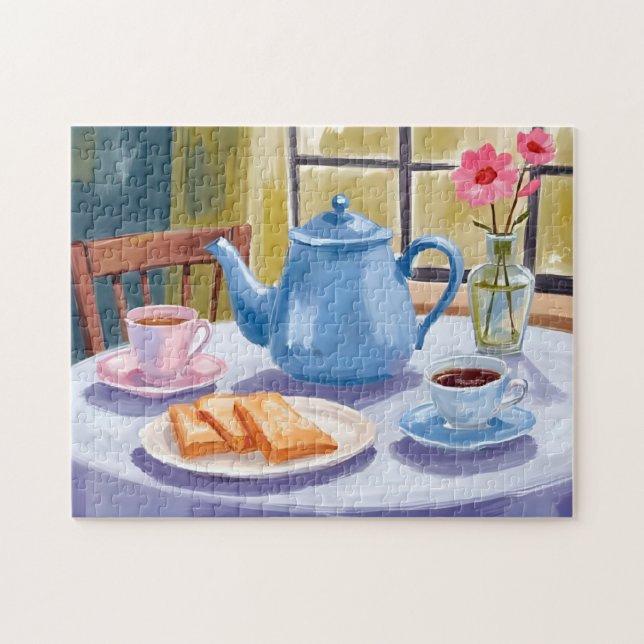 Blue Teapot & Cups -- A Tea Lover’s Puzzle (Horizontal)