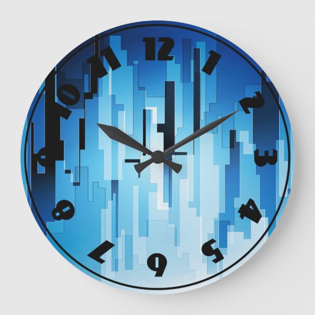 Blue Tech Art Clock (Front)