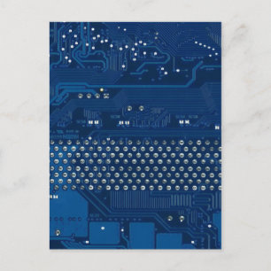 Blue tech postcard