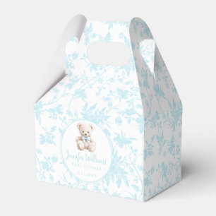 Blue teddy bear baby boy shower candy favour box