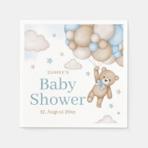 Blue Teddy Bear Balloon Bearly Wait Baby Shower
