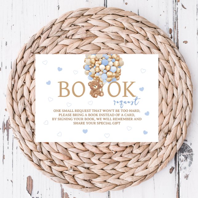 Blue Teddy Bear Balloons Book Request  Enclosure Card (Creator Uploaded)