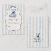 Blue Teddy Bear Boy Baby Shower