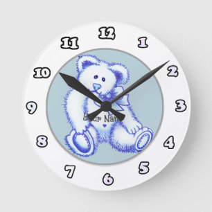 Blue Teddy Bear clock