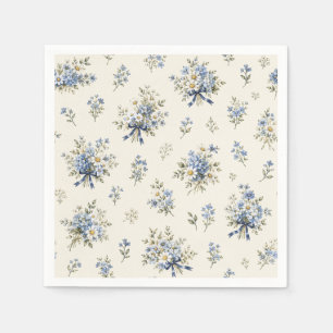 Blue Teddy Bear Country Club flowers Napkin