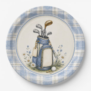 Blue Teddy Bear Country Club   Golf Paper Plate