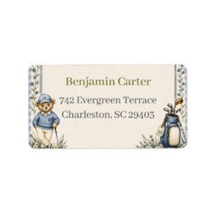 Blue Teddy Bear Country Club   Return Address  Label