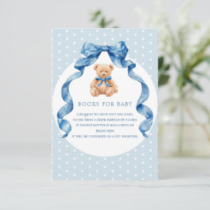 Blue Teddy Bear Diaper Raffle Ticket Enclosure Card