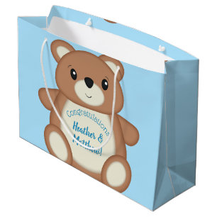 Blue Teddy Bear Large Gift Bag