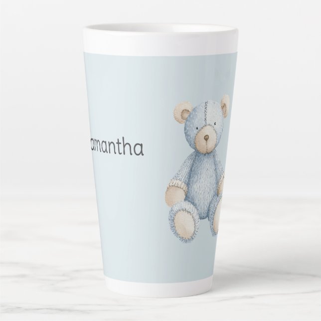 Blue Teddy Bear   Latte Mug (Front)