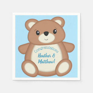 Blue Teddy Bear Napkin