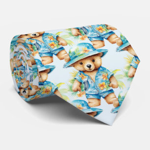 Blue Teddy Bear Neck Tie