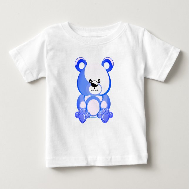 Blue teddy bear, plush toy, drawing baby T-Shirt (Front)