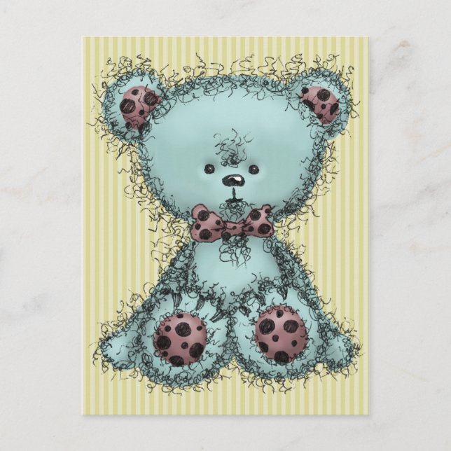Blue teddy bear postcard (Front)