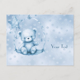 Blue Teddy Bear Postcard