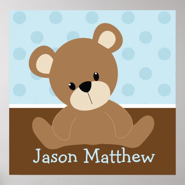 Blue Teddy Bear Poster (Front)