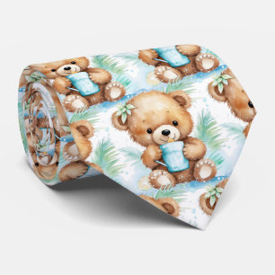 Blue Teddy Bear  Tie