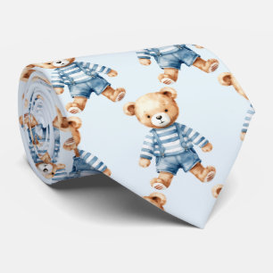 Blue Teddy Bear  Tie