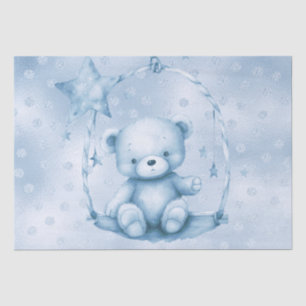 Blue Teddy Bear Tissue Paper