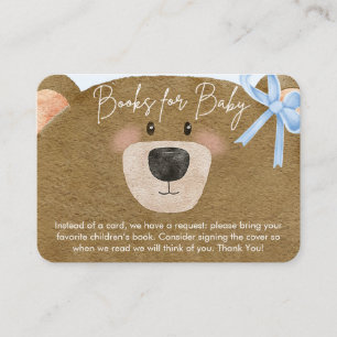 Blue Teddy We Can Bearly Wait Baby Shower Books Enclosure Card